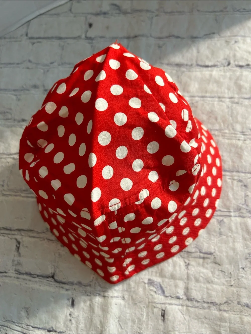 RED WITH WHITE POLKA DOTS 100% COTTON WOMEN’S BUCKET HAT